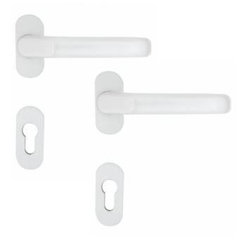 Complete lever set Handle „490“  w/ rosettes white